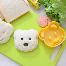1 pieza DIY Molde de sándwich , con pan Rebanador , con dibujos animados Cortador de tostada , arroz Molde de pastel - Amarillo - Ver 4