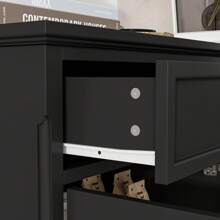Buffet Cabinet Storage Kitchen Sideboard Farmhouse Buffet Server Bar Wine Cabinet with 5 Drawers & 4 Doors, Console Table for Dining Living Room Cupboard