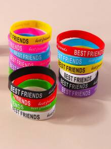 10pcs Random Silicone Bracelet Suitable For Daily Wear - Multicolor - View 3