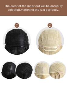 Women's Fashion Natural Short Curly 12-Inch Synthetic Fiber Inverted Bob Short Wig With Air Bangs, Suitable For Cosplay, Halloween, Costume Party - Hồng - Xem 8