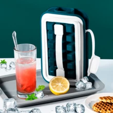 Ice Bucket Silicone Mold Ice Cubes For Drinks Portable Bottle For Bar Kitchen Cubes Cubes - Green - View 2