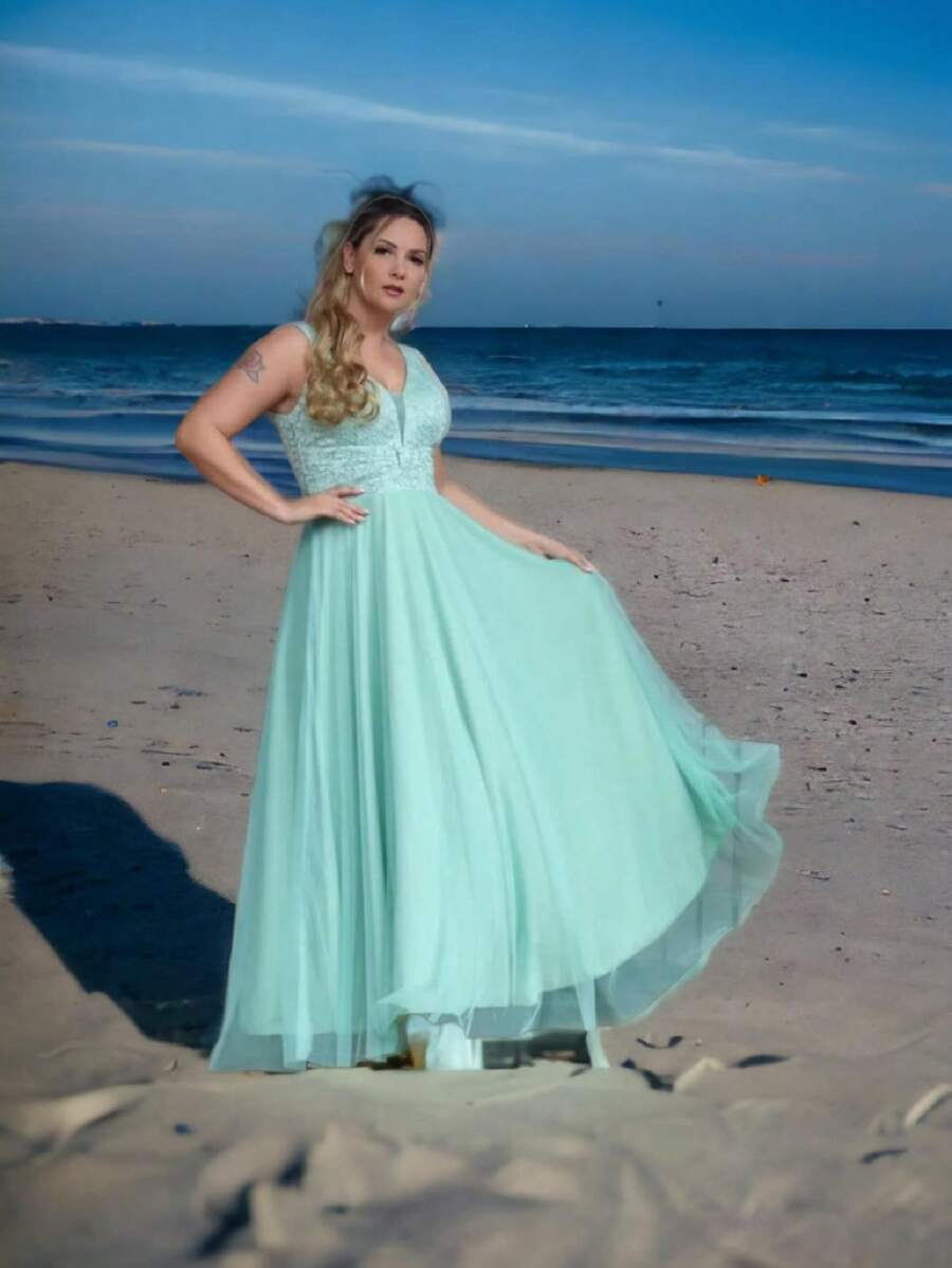 Women Dresses - Mint Green - View 1