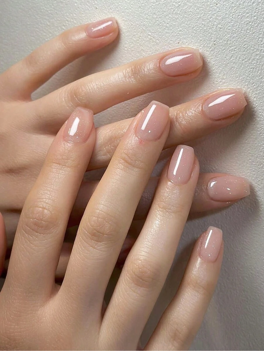 Upgrade Your Look With Press On Nails, 24 Pcs Square Shape Short Fake Nails With French Style, Includes 1Pc Sheet Adhesive Tab &1 Pc Mini File, Shining Nude Color And White French Full Coverage Fake Nail Kit, Nail Art For Women And Fashion Girls For Party Dating Or Travel. This French Nails Never Going Out Of Style. Christmas Also Applies. Nail Supplies Nails