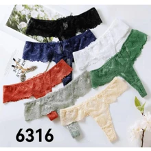 3 PIEZA Chicas sexy europeas y americanas calzoncillos calientes mujeres encaje pantalones de cintura baja tanga - Multicolor - Ver 1