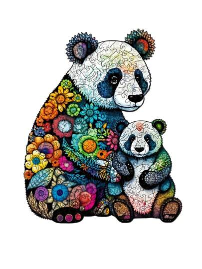 1 Pair Cute Panda Jigsaw Puzzle, Asymmetrical Animal Shaped Wooden Puzzles, Brain Teaser Toy For Christmas, Birthday Gift Christmas Gifts,Jigsaw Saw,Puzzles Adult, Puzzle,Brain Toys,Jig Saw Puzzle