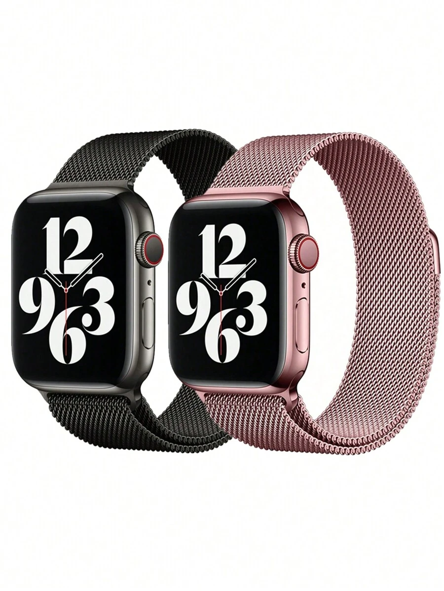 2 dây đeo Milanese Loop tương thích với Apple Watch 46mm 42mm 44mm 40mm 45mm 41mm 38mm Ultra 2 49mm, dây đeo lưới thép không gỉ từ tính cao cấp, tương thích với Series 11 10 9 8 7 6 SE 5 4 3 2 1