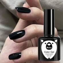 2件套黑白指甲油凝胶套装，可卸式夏季指甲油，需配合LED灯和UV灯使用。黑色指甲油，白色凝胶颜料，适合美甲沙龙DIY。
