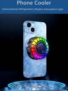 1pc Phone Cooler, Tablet Cooler, Magnetic Phone Cooler, Cell Phone Cooling Fan Portable Phone Radiator, Semiconductor Mobile Radiator, For Smartphone/Tablet/IPad - Black - View 1