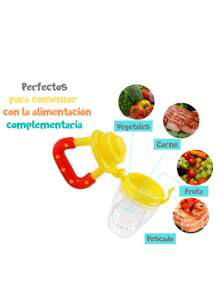 Pacifier For Porridge, Fruit Or Soft Foods For Baby Feeding With Star Pattern - Yellow - View 2