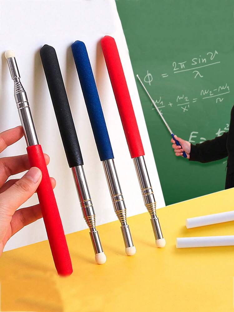 1pc Retractable Teaching Baton, Touchscreen Stylus Pen For Teacher's Whiteboard And Smart Board, Presentation Pointer For Classroom - Multicolor - View 1