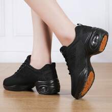 Của phụ nữ Đúng mốt , Thoải mái , Linh hoạt Dệt kim Giày khiêu vũ Đối với Thể thao Và Thời gian rảnh rỗi - màu đen - Xem 7