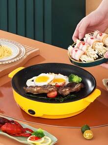 Sarten- Parrilla Electrico de Teflón Antiadherente Portatil - Amarillo - Ver 5