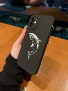 1入黑色鯊魚設計防震手機殼,適用於iphone - 彩色 - 查看 4