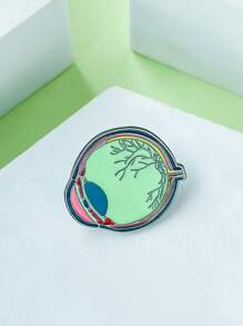 1入光澤眼球形狀眼科徽章,男女日常佩戴皆宜 - 綠色 - 查看 4