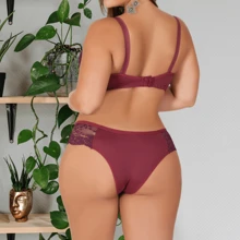 Plus Size Bra & Panty Sets - Redwood - View 2