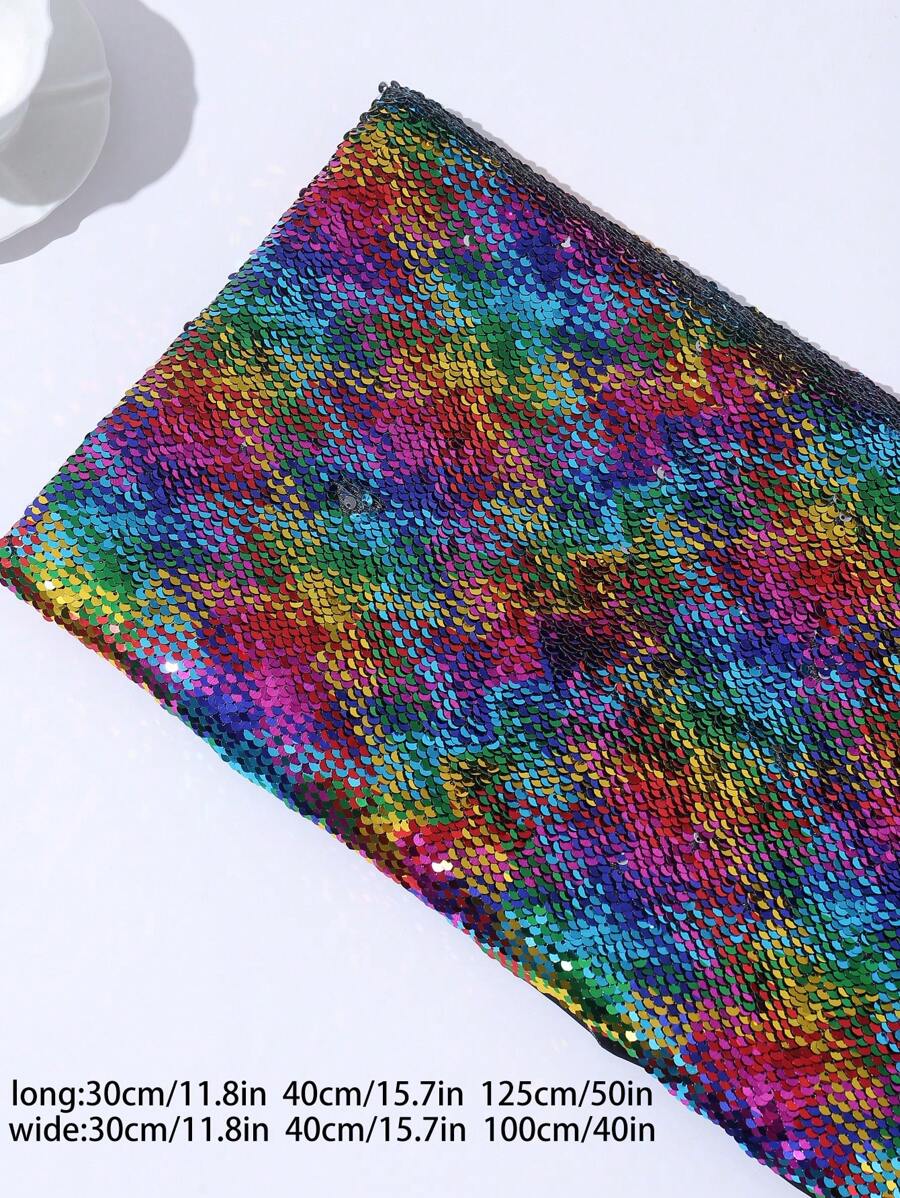 1pc Colorful Flip Reversible Sequin Fabric For Clothes, Pillow, Bags Diy - Multicolor - View 1