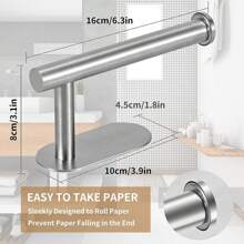 OBOVAY 1 pieza de acero inoxidable Soporte de papel higiénico , cuarto de baño rollo Soporte , servilleta papel Estante - Plateado - Ver 5