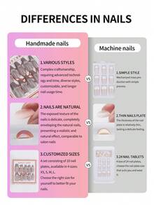 prettysecrets 10入組長杏仁形手工假指甲,包含1個指甲鉋和1個膠水 - 彩色 - 查看 5