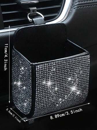 水鑽裝飾汽車出風口收納盒