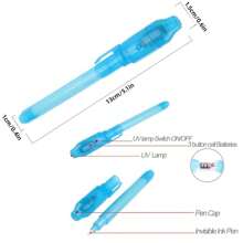 1 Pluma De Tinta Invisible Con Luz Uv, Marcador Mágico, Juguete De Espías Y Juguete De Juegos De Fiesta - Verde - Ver 3