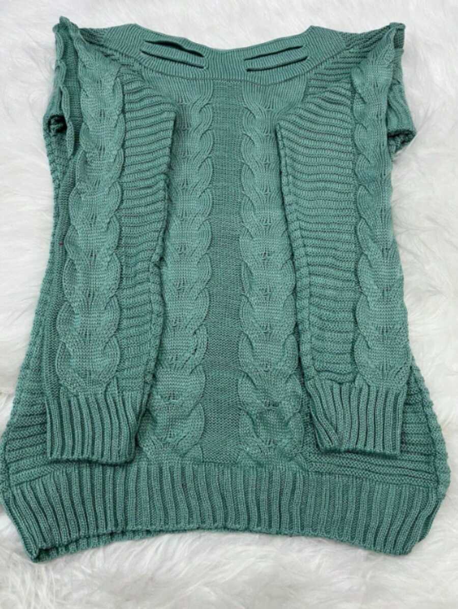 Women Knit Tops - Azul menta - Ver 1