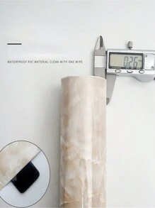 1 Roll Marble Wallpaper Film For Kitchen Countertop, Furniture Diy Sticker For Bedroom Wardrobe, Desk Makeover,Stickers,Wall Decal, Vinyl Decal For Home Decorations,Spring Decoration Items Refresh Your Home,Rama Decoration Stickers - Mustard Yellow - View 9