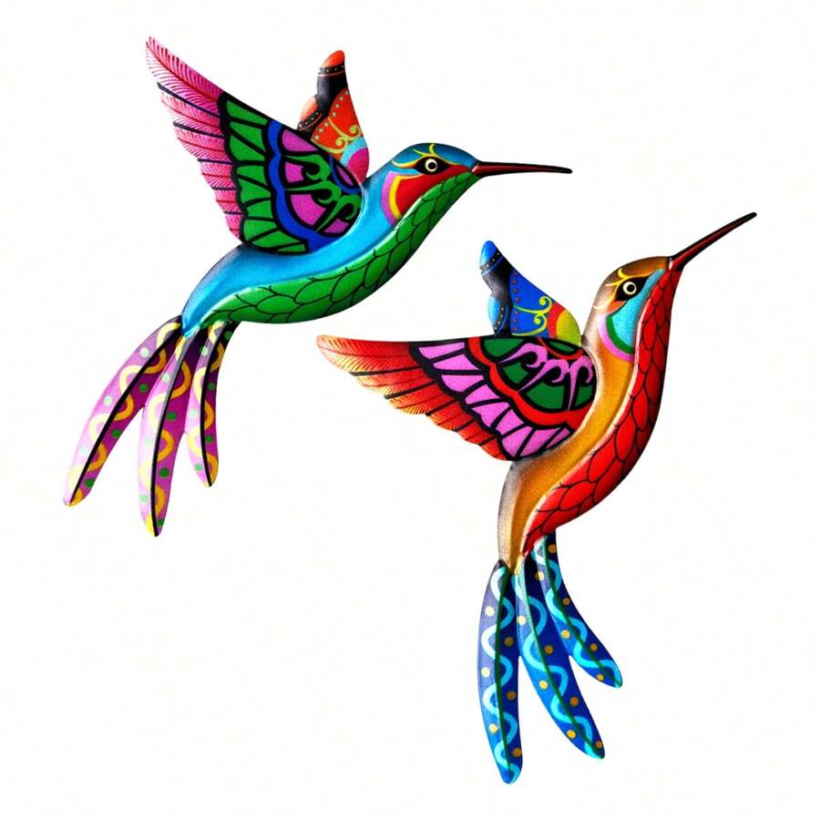 1 Bộ 2 Miếng 8.7 Inch Kim loại Chim ruồi Trang trí , Đầy màu sắc Kim loại Chim ruồi Thích hợp Đối với Trong nhà/Ngoài trời Đồ trang trí , Treo Vật trang trí , Nhà  Trang trí , Sân vườn Trang trí , Trang trí , Buổi tiệc Trang trí , Đồ dùng cho kỳ nghỉ , Ngày lễ Đồ trang trí , Văn phòng Đồ trang trí , Hiên nhà Đồ trang trí , Sân trong Đồ trang trí , Lễ ăn mừng Đồ trang trí , Trang trí đám cưới , Cà phê Đồ trang trí , Quán bar Đồ trang trí - Đầy màu sắc - Xem 1