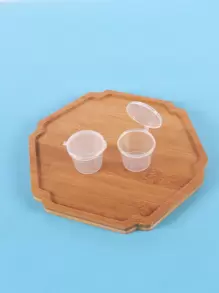 Vasos con tapa (1 onza/30 ml, paquete de 20) | Vasos de plástico desechables para preparación de comidas, control de porciones, aderezo de ensaladas, chupitos de gelatina y medicina, pequeño envase de plástico para condimentos - Blanco - Ver 5