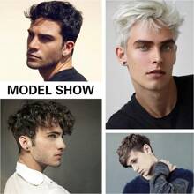 4對不鏽鋼磁性耳環套裝，圓形無穿孔夾式耳環防過敏 6 毫米方晶鋯石耳環假耳環適合男士女士日常佩戴 - 黑與白 - 查看 5