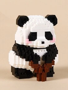 Divertido mini ladrillo estilo chino panda de dibujos animados Figurilla Set juguete - Blanco y Negro - Ver 2