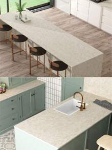 1 Roll Marble Wallpaper Film For Kitchen Countertop, Furniture Diy Sticker For Bedroom Wardrobe, Desk Makeover,Stickers,Wall Decal, Vinyl Decal For Home Decorations,Spring Decoration Items Refresh Your Home,Rama Decoration Stickers - Mustard Yellow - View 6