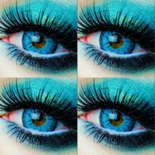 1對角色扮演彩色隱形眼鏡,化妝品年度使用眼部彩妝14.5mm - 藍色 - 查看 2