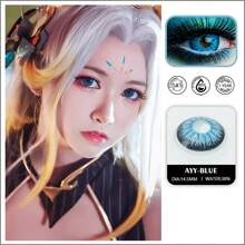 1對角色扮演彩色隱形眼鏡,化妝品年度使用眼部彩妝14.5mm - 藍色 - 查看 3