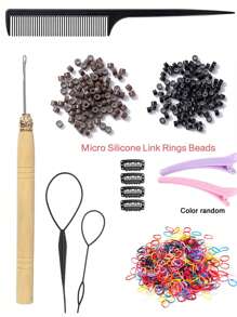 6pcs White Pink Hair Tinsel Kit With Tool, Fairy Hair Glitter Hair Extensions,Sparkling Shiny Hair Tinsel Tensile Hair Extensions For Women Girls