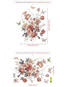 Pegatina de inodoro con patrón de flor - Multicolor - Ver 5