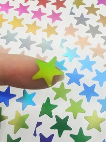 10 件彩色激光星形闪光贴纸，适用于儿童奖励或装饰、学校用品、返校 - 彩色 - 查看 3