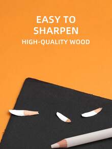 1 Pieza Borrador En Forma De Lápiz, Diseño Simple Para Borrado De Bocetos Y Dibujos - Blanco - Ver 6