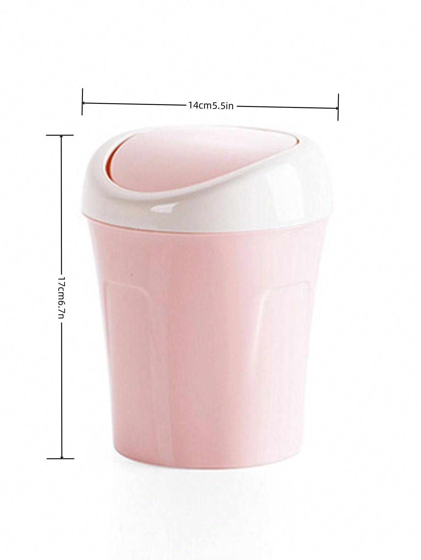 1pc Desktop Swing Lid Miniature Garbage Can For Living Room, Tea Table
