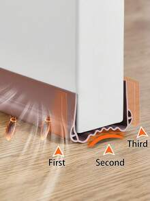 1pc Corrugated Door Bottom Seal Strip For Air Conditioning And To Block The Cold Wind - White - View 3