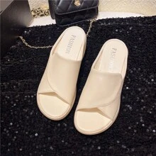 Dames Nieuw Zacht Platform Sleesandalen Voor Zomer, Mode Open teen Dikke zolen Slippers