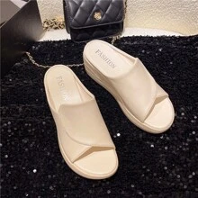 Dames Nieuw Zacht Platform Sleesandalen Voor Zomer, Mode Open teen Dikke zolen Slippers