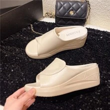 Dames Nieuw Zacht Platform Sleesandalen Voor Zomer, Mode Open teen Dikke zolen Slippers