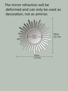 1 bộ Hình dán tường gương mặt trời - Bạc - Xem 3