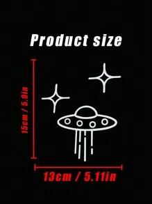 1 Adesivo Per Auto Con Motivo Ufo E Alieno - Bianco - Visualizzare 3
