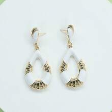 1雙復古金屬發亮的奢華耳墜,金色獨特耳朵首飾類