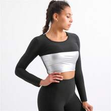 Sports Outdoor 1pc Women Sauna Suit Fitness Exercise Sauna Sweat Suit|Long Sleeve Sauna Jacket Women Sauna Top Sweat Jacket For Women,Sports  Corset Fitness Equipment Accessories Shapewear Waist Trainer Corset