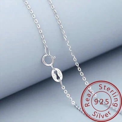 1入組高端時尚925純銀項鍊鎖骨鏈條,合適的適用於女性日常裝飾用品,合適的適用於女士們日常生日慶典,旅行,約會,和各種各樣節日