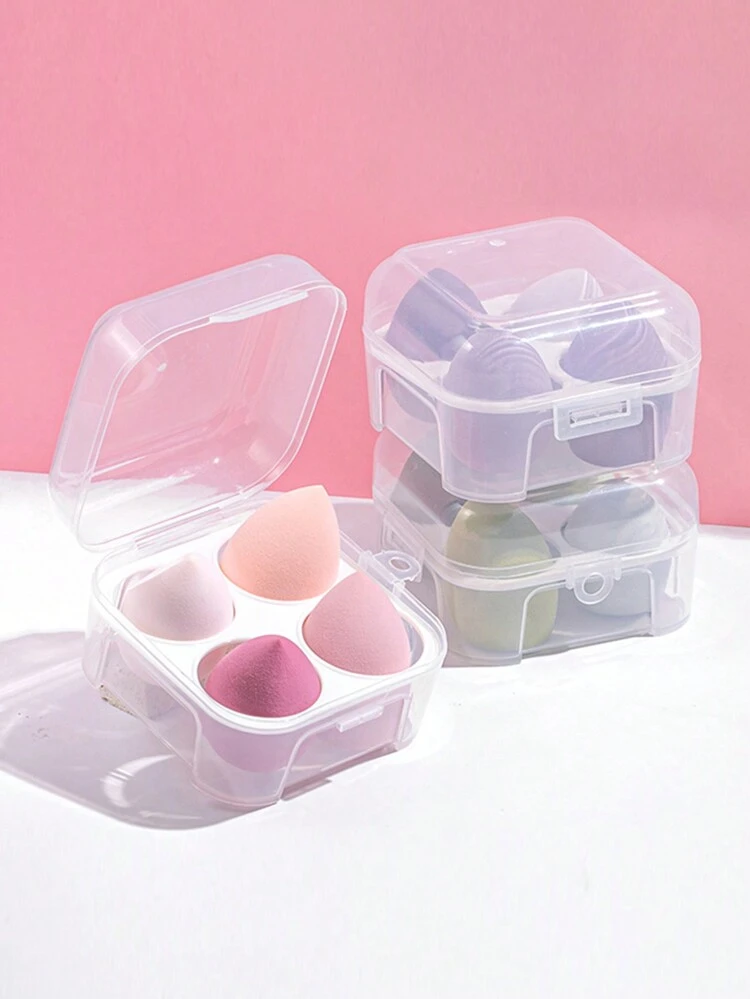 1pc Four-Grid Makeup Sponge Storage Box, Gourd Shaped Powder Puff Dust-Proof Portable Plastic Packaging Box, Cosmetic Storage, Makeup Organizer, Storage, Bathroom Storage, Bedroom Decor, Cosmetic Storage Box ,Jewellery Box,Pouch,Makeup Brush Holder,Brush Holder,Perfume Organiser,Pouch Bag,Gifts For Women,Christmas Gifts,Gift Ideas For Women,Room Decor