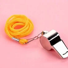 1入組金屬哨子適用於運動,不銹鋼和鐵材料 - 銀色 - 查看 2