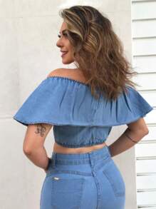 Women Denim Tops - Lavado ligero - Ver 1